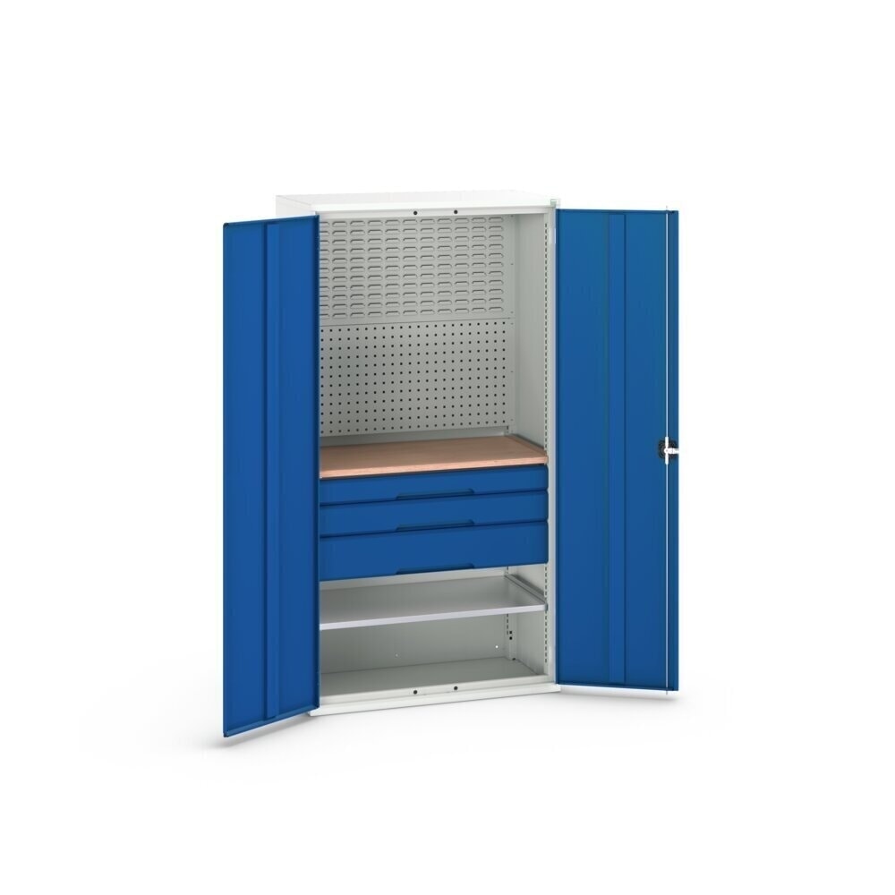 Immagine del prodotto n. 3: bott verso Armadio ad ante battenti con 3 cassetti, con 2 ripiani e parete posteriore, LxPxA: 1050 x 550 x 2000 mm