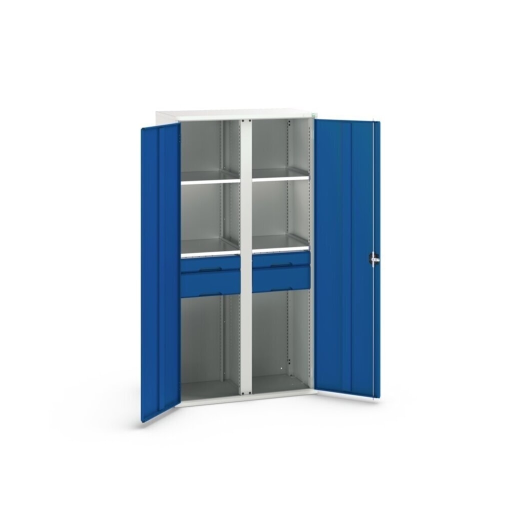bott verso Armadio ad ante battenti con cassetti, con 4 ripiani e 4 cassetti, LxPxA: 1050 x 550 x 2000 mm Immagine del prodotto n. 3: bott verso Armadio ad ante battenti con cassetti, con 4 ripiani e 4 cassetti, LxPxA: 1050 x 550 x 2000 mm