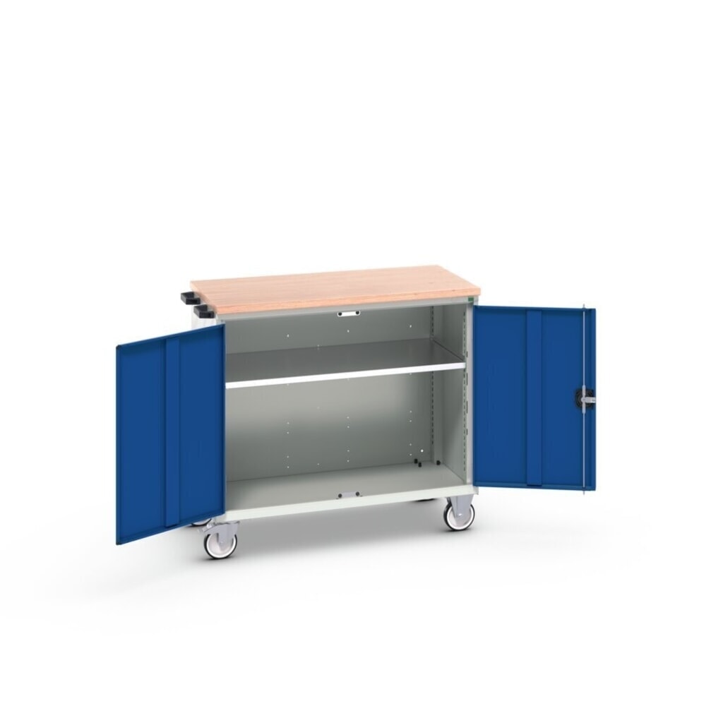 bott verso Cassettiera mobile, con 2 ante, ripiano e piano in multiplex, LxPxA: 1050 x 600 x 980 mm Immagine del prodotto n. 2: bott verso Cassettiera mobile, con 2 ante, ripiano e piano in multiplex, LxPxA: 1050 x 600 x 980 mm