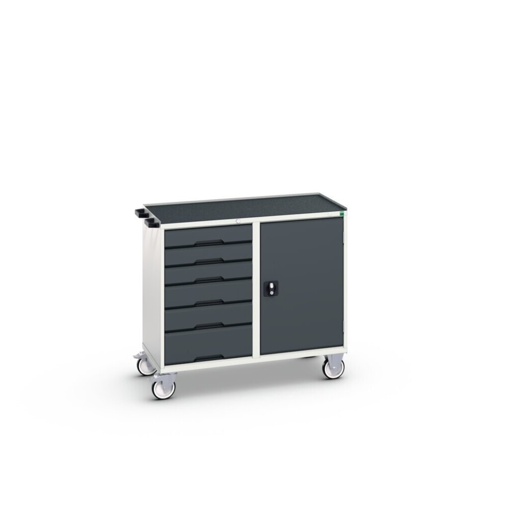 bott verso Carrello di montaggio, con 6 cassetti, anta e bordo rialzato, LxPxA: 1050 x 550 x 965 mm Immagine del prodotto n. 2: bott verso Carrello di montaggio, con 6 cassetti, anta e bordo rialzato, LxPxA: 1050 x 550 x 965 mm