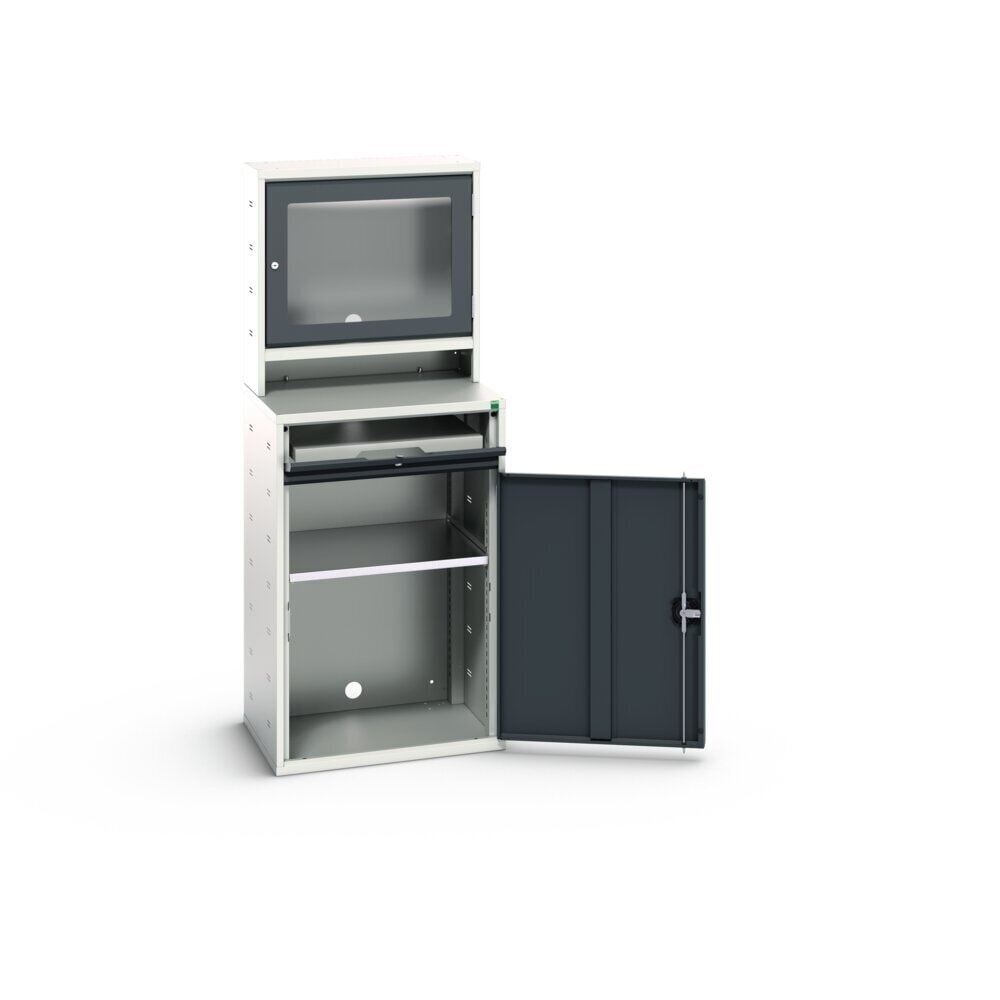 Immagine del prodotto n. 2: bott verso Mobile porta-computer con vano schermo, con pensile, 1 ripiano, 1 ripiano estraibile, LxPxA: 650 x 550 x 1650 mm