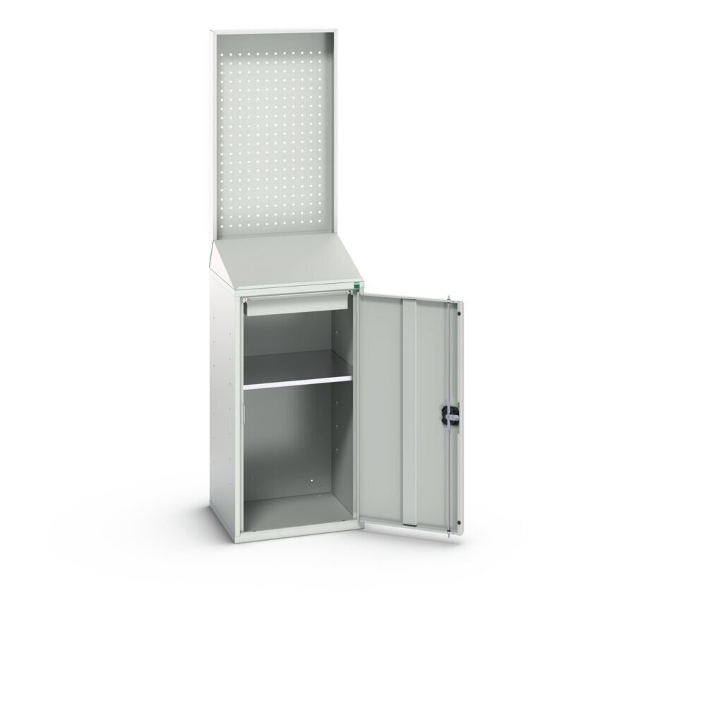 Immagine del prodotto n. 2: bott verso Scrittoio Economy con parete posteriore perfo, con 1 ripiano, 1 cassetto, LxPxA: 525 x 550 x 2000 mm