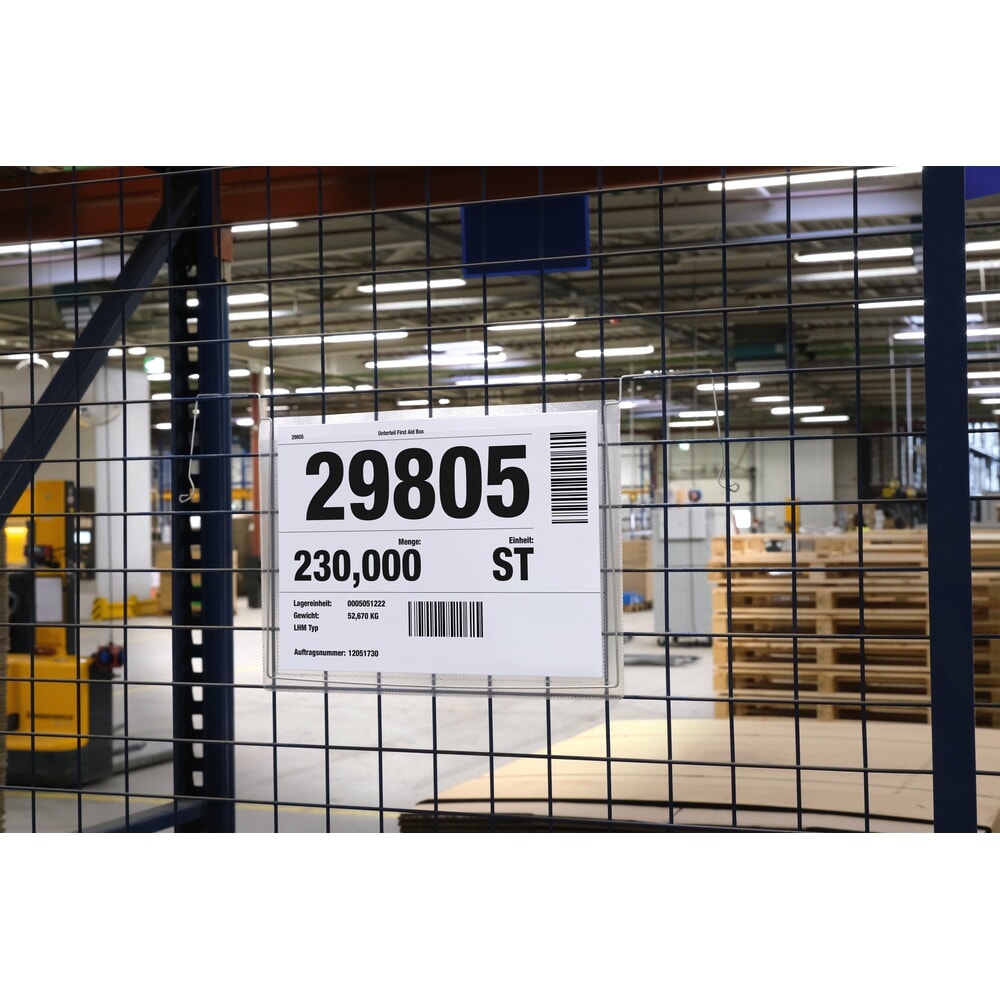 Immagine del prodotto n. 7: DURABLE tasca portadocumenti con staffe in filo metallico, DIN A4 orizzontale, aperta