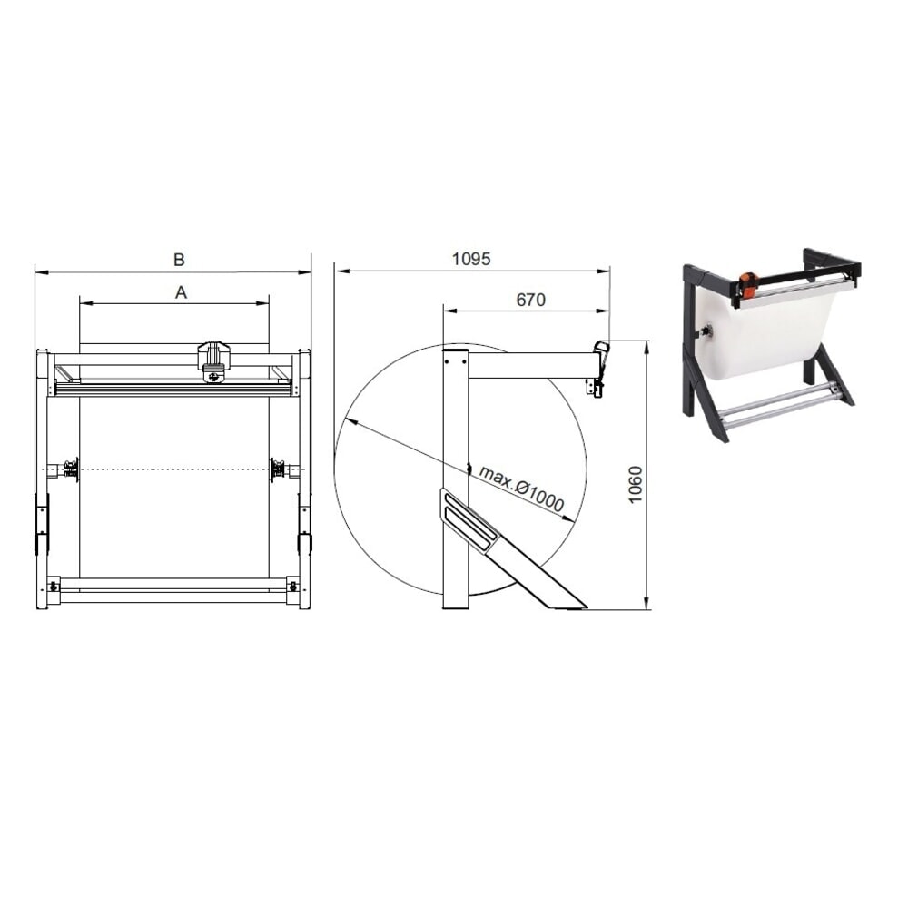Immagine del prodotto n. 4: Supporto di taglio, max. 200 kg, larghezza taglio 1.600 mm