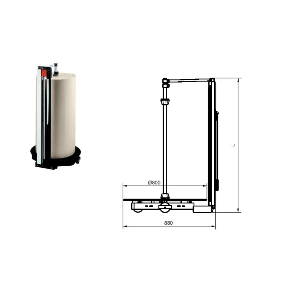 Immagine del prodotto n. 4: Supporto di taglio verticale, max. 200 kg, diametro rullo max. 700 mm, larghezza taglio 1.250 mm