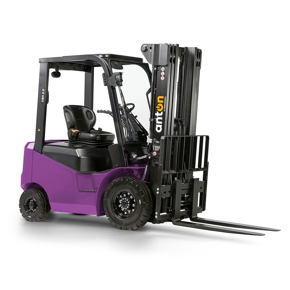 Immagine del prodotto n. 4: AntOn by Jungheinrich carrello elevatore elettrico CBH 2.0 con montante telescopico triplo, altezza di sollevamento 4.800 mm, portata 2.000 kg, cabina protettiva contro le intemperie Eco, incl. caricabatterie incorporato