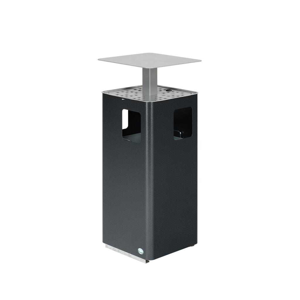 Posacenere combinato VAR® E14, con 3 aperture di inserimento e tettuccio con serratura, argento anticato Immagine del prodotto: Posacenere combinato VAR® E14, con 3 aperture di inserimento e tettuccio con serratura, argento anticato