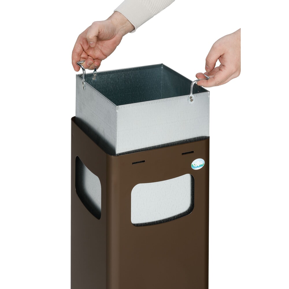 Immagine del prodotto n. 3: Contenitore per materiali riciclabili VAR® WSG 25R, per esterni, con 3 aperture di inserimento, volume 22 litri, marrone seppia
