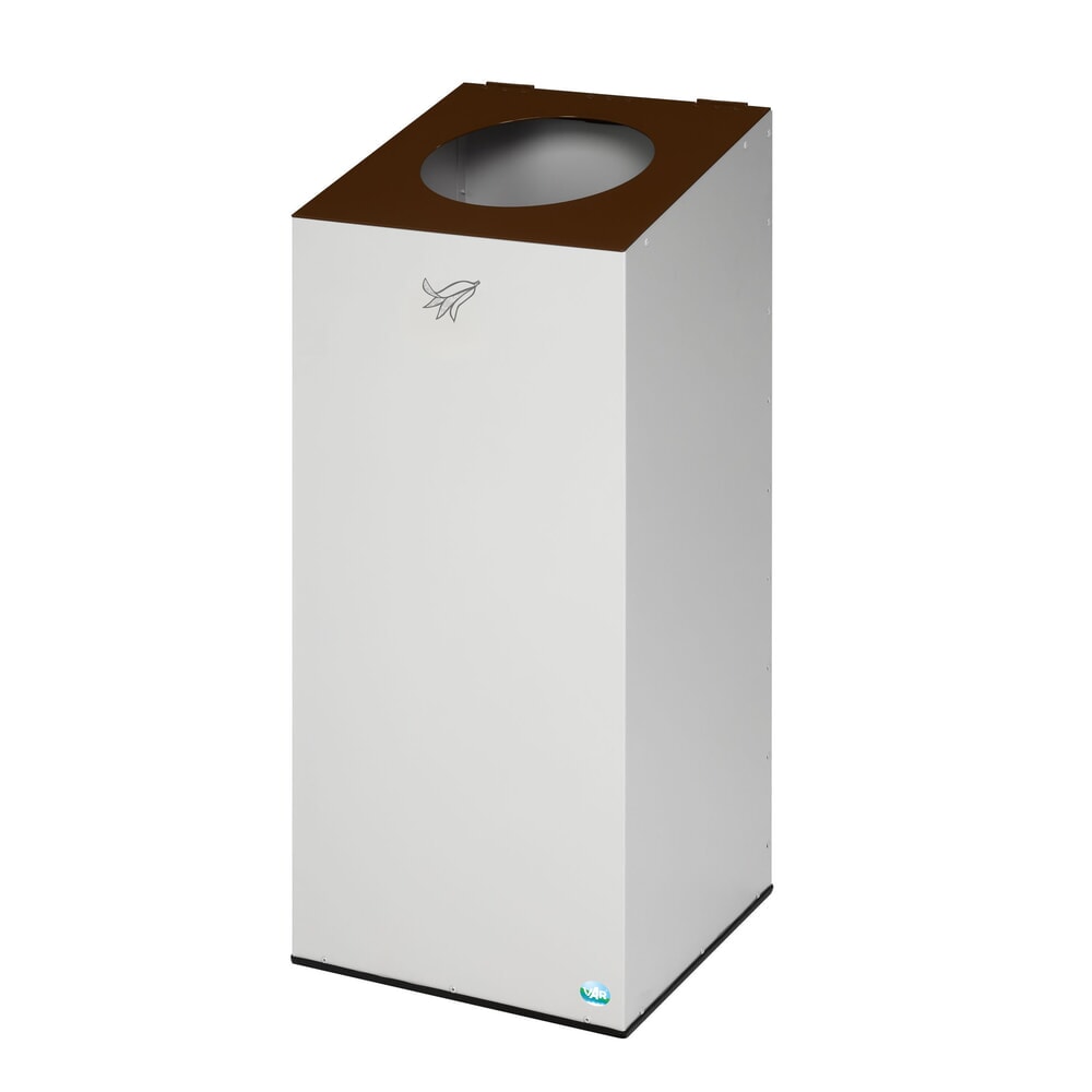 Immagine del prodotto: Contenitore per materiali riciclabili VAR® WSG 38, con anello di serraggio e apertura rotonda, grigio chiaro, marrone seppia