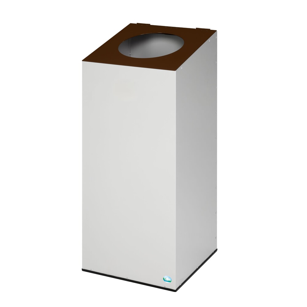 Immagine del prodotto n. 2: Contenitore per materiali riciclabili VAR® WSG 38, con anello di serraggio e apertura rotonda, grigio chiaro, marrone seppia