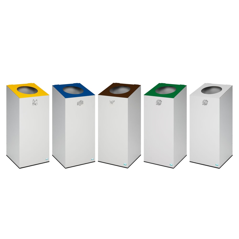 Immagine del prodotto n. 3: Contenitore per materiali riciclabili VAR® WSG 38, con anello di serraggio e apertura rotonda, grigio chiaro, marrone seppia