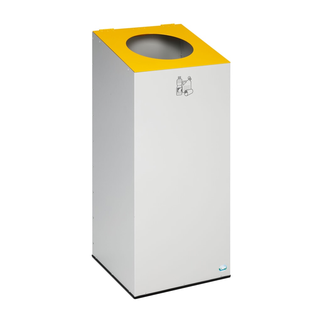 Immagine del prodotto n. 1: Contenitore per materiali riciclabili VAR® WSG 38, con anello di serraggio e apertura rotonda, grigio chiaro, giallo traffico
