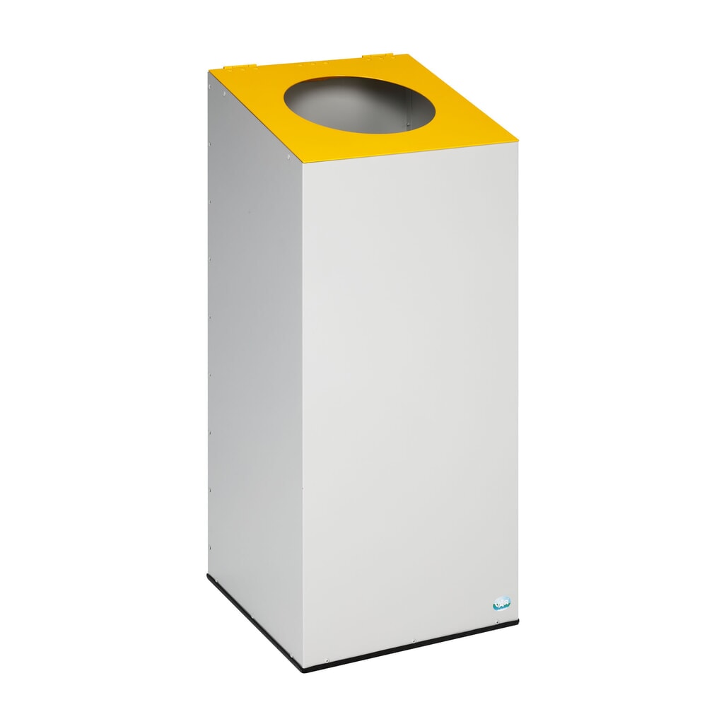 Immagine del prodotto n. 3: Contenitore per materiali riciclabili VAR® WSG 38, con anello di serraggio e apertura rotonda, grigio chiaro, giallo traffico