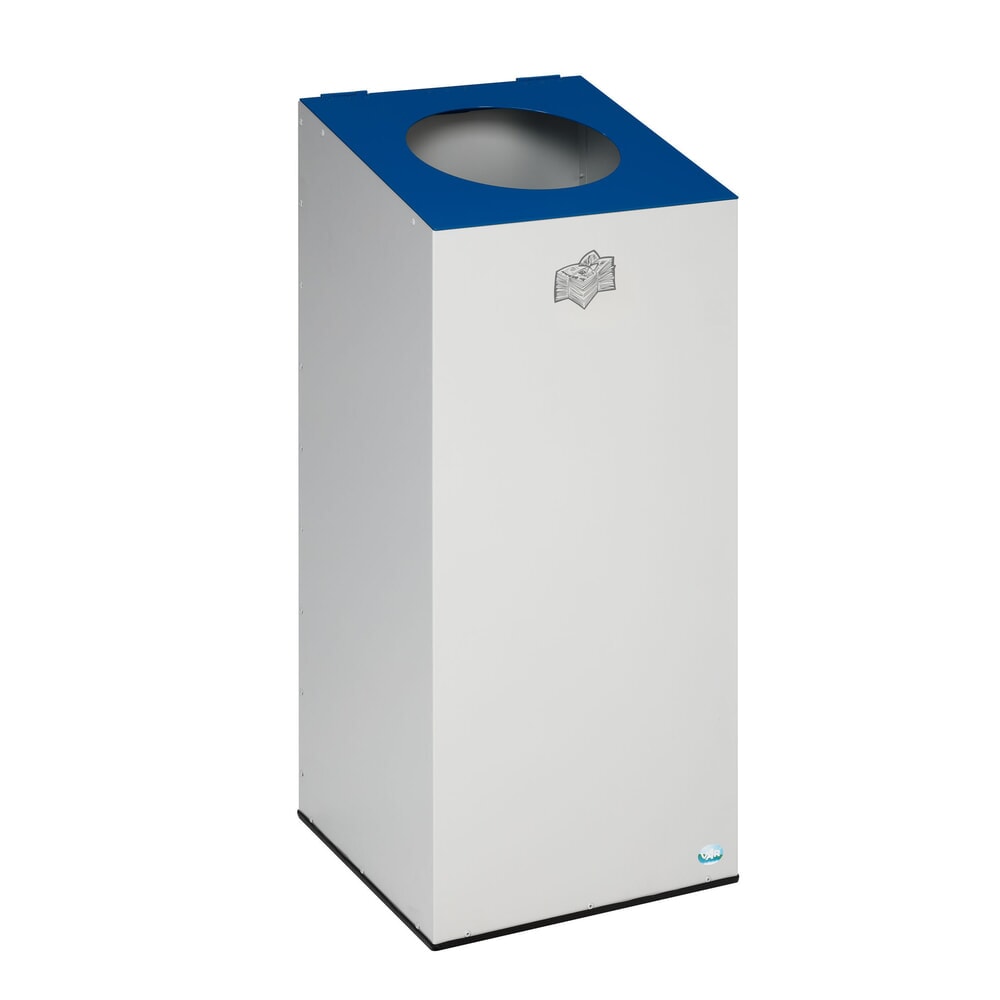 Immagine del prodotto n. 1: Contenitore per materiali riciclabili VAR® WSG 38, con anello di serraggio e apertura rotonda, grigio chiaro, blu genziana