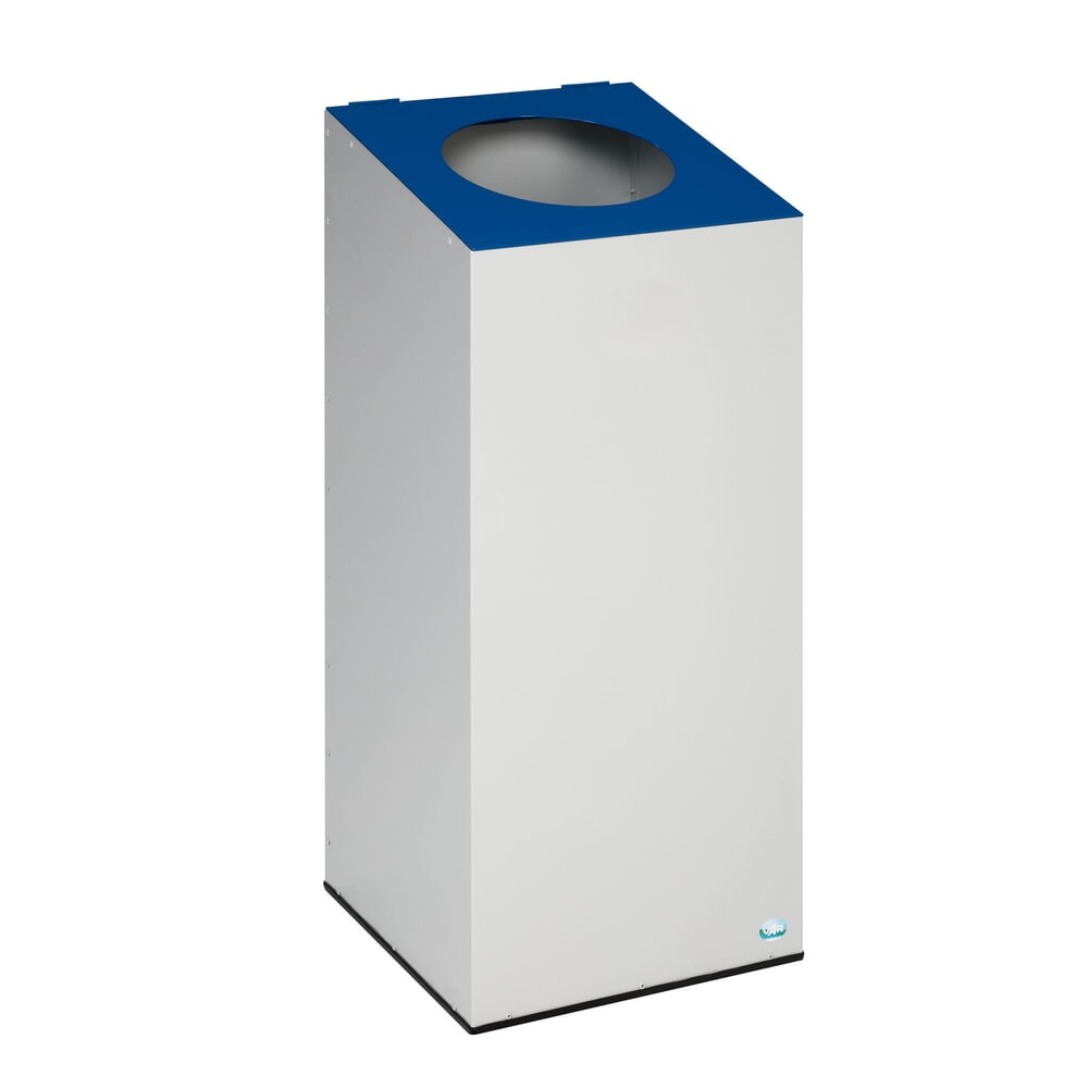 Immagine del prodotto n. 3: Contenitore per materiali riciclabili VAR® WSG 38, con anello di serraggio e apertura rotonda, grigio chiaro, blu genziana