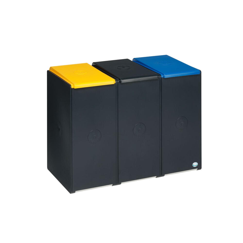Immagine del prodotto: Contenitore per materiali riciclabili VAR®, capacità 3 x 40 litri, con 3 coperchi colorati