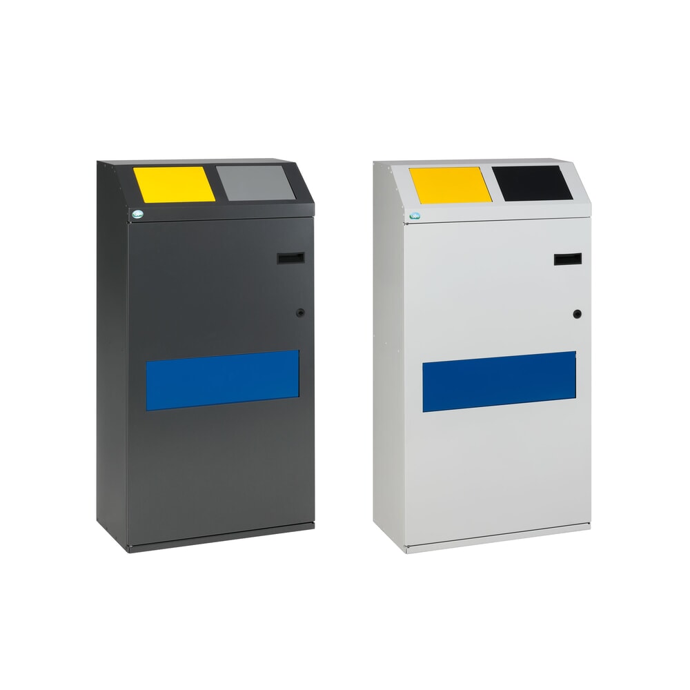 Immagine del prodotto n. 3: Contenitore per materiali riciclabili VAR® WSS 115, su 2 livelli, con 3 serbatoi interni, grigio chiaro