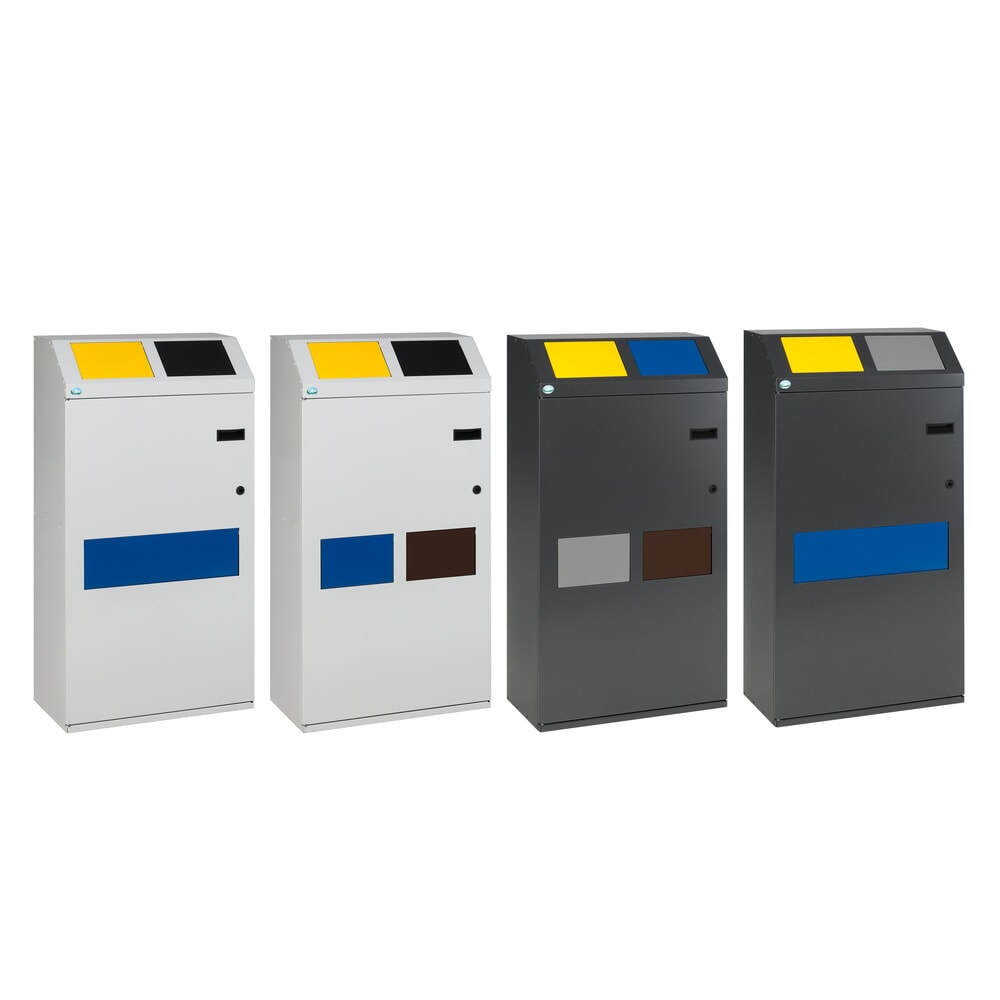 Immagine del prodotto n. 4: Contenitore per materiali riciclabili VAR® WSS 115, su 2 livelli, con 3 serbatoi interni, grigio chiaro