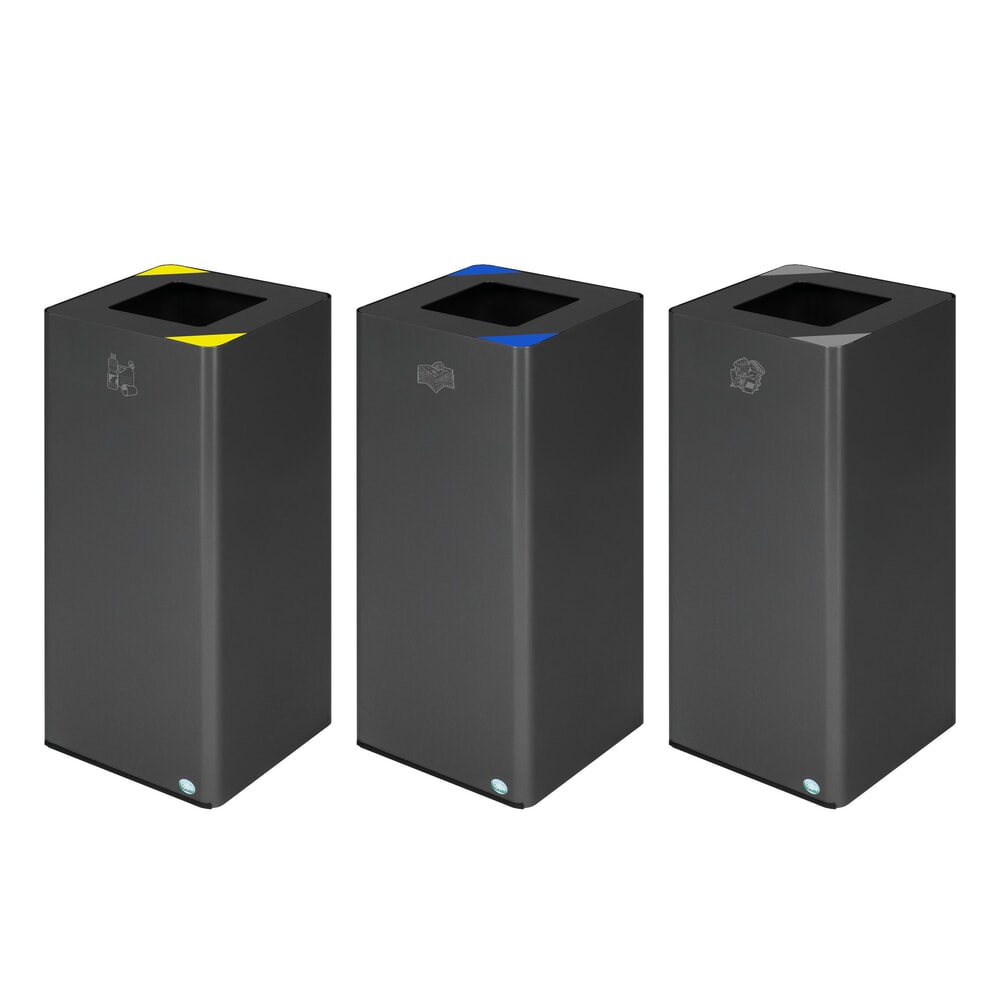 Immagine del prodotto n. 4: Contenitore per materiali riciclabili VAR® WSG Quadro 118, con 4 angoli colorati autoadesivi