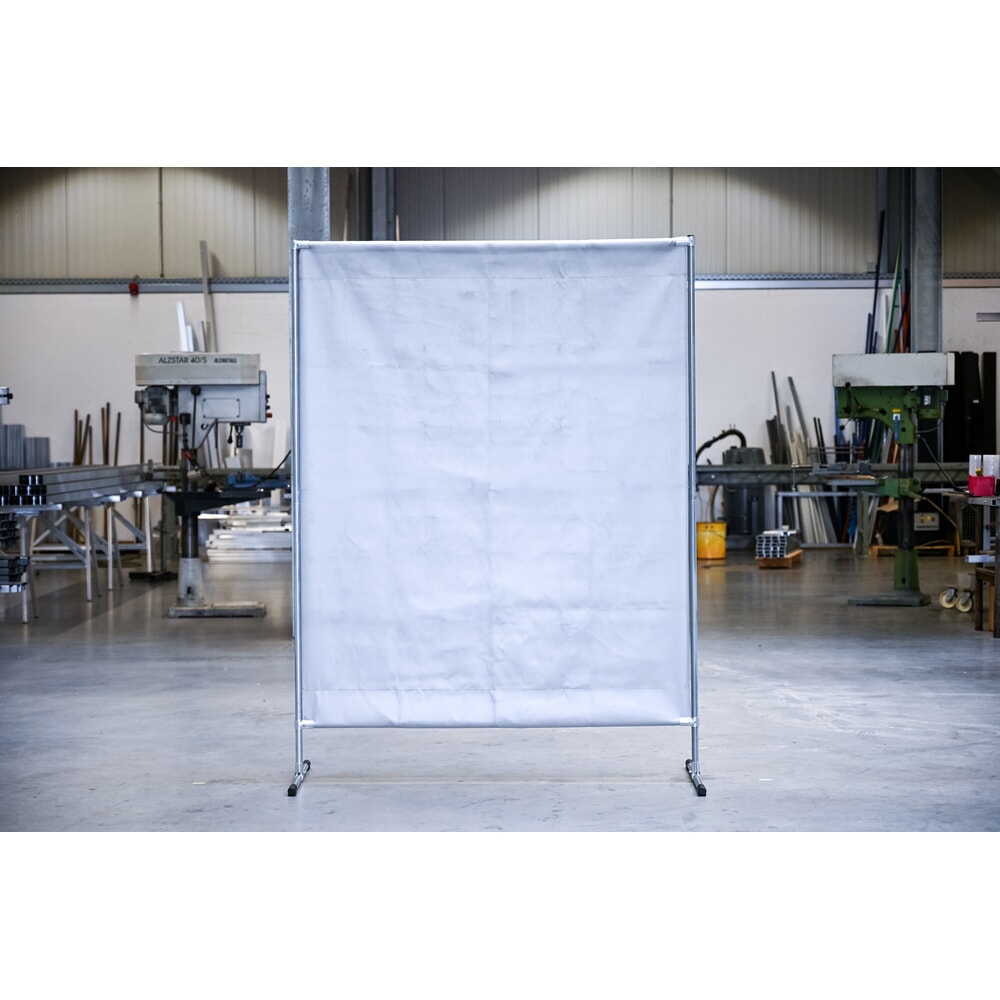 Immagine del prodotto: Parete di protezione per saldatura, protezione termica/copertura di protezione dagli schizzi a norma DIN EN 13501-1, LxH 1.400 x 2.000 mm, grigio/argento