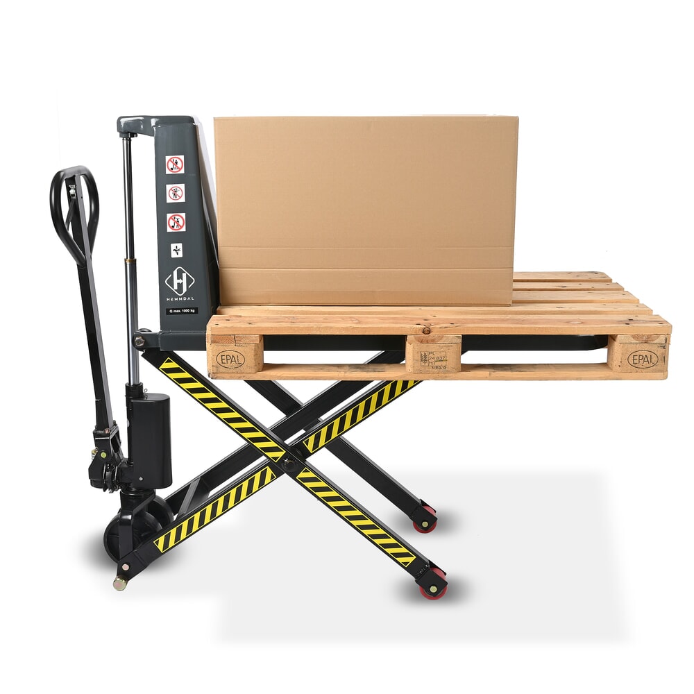 Immagine del prodotto n. 2: Transpallet a pantografo HEMMDAL PTM 1.0 Scissor, portata 1.000 kg, lunghezza forche 1.150 mm, poliuretano, rullo singolo
