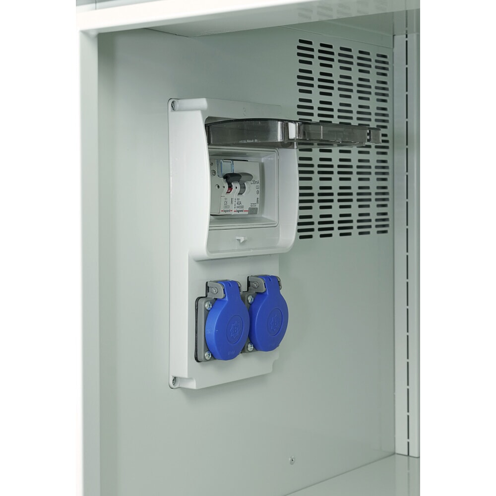Immagine del prodotto n. 3: Thur Metall armadio di ricarica per batterie, per esterni IP 44, A×L×P 2000 mm x 600 mm x 500 mm, serratura a chiave, azzurro
