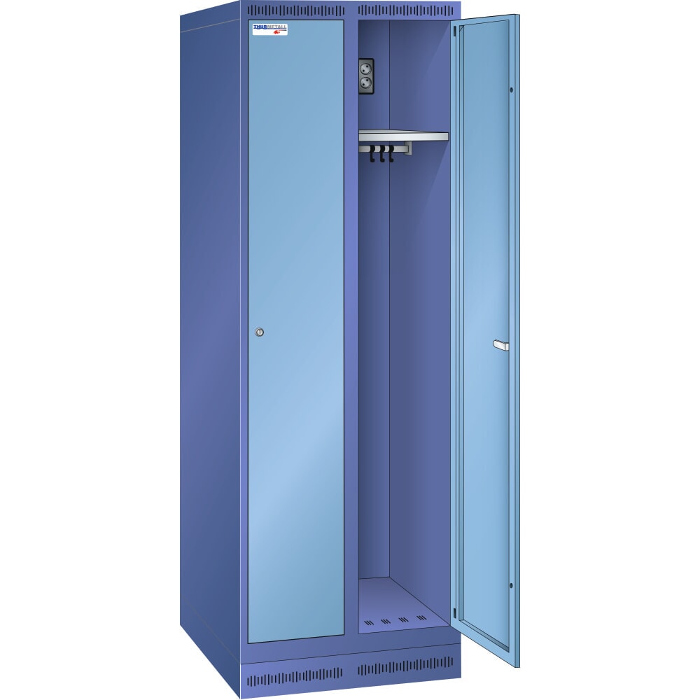 Immagine del prodotto: Thur Metall armadio di ricarica per batterie con armadietti, AxLxP 1800 mm x 600 mm x 500 mm, serratura a chiave, blu colomba/azzurro