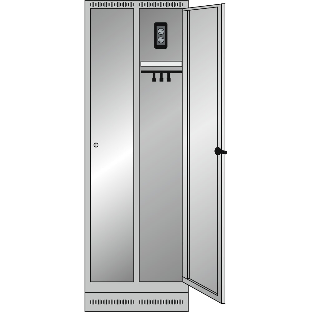 Immagine del prodotto n. 2: Thur Metall armadio di ricarica per batterie con armadietti, AxLxP 1800 mm x 600 mm x 500 mm, serratura a chiave, blu colomba/azzurro