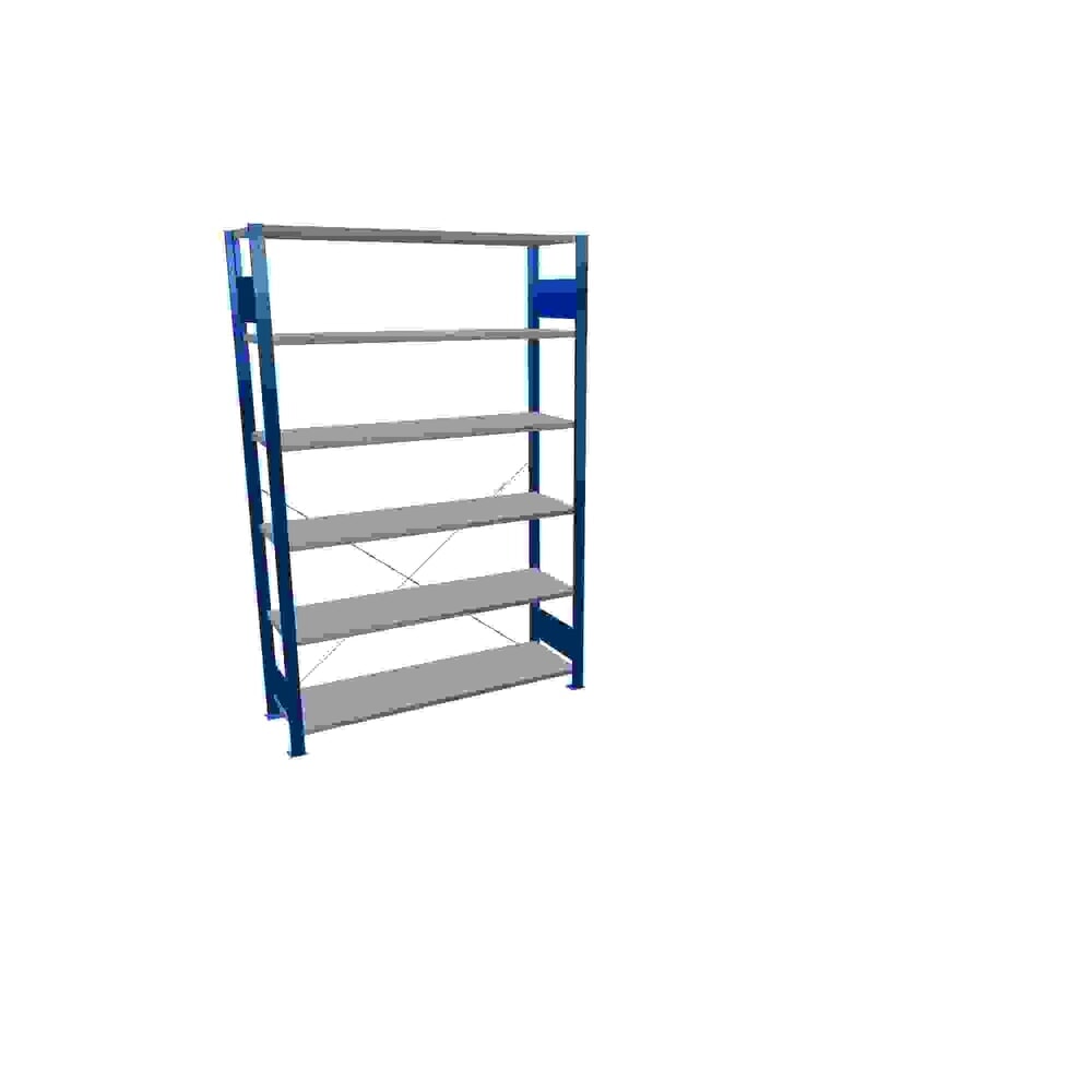 Immagine del prodotto: Scaffalatura a ripiani SCHULTE, blu genziana/zincato con 6 fondi in lamiera d'acciaio, portata per piano di 150 kg, AxLxP 2.000 x 1.360 x 436 mm