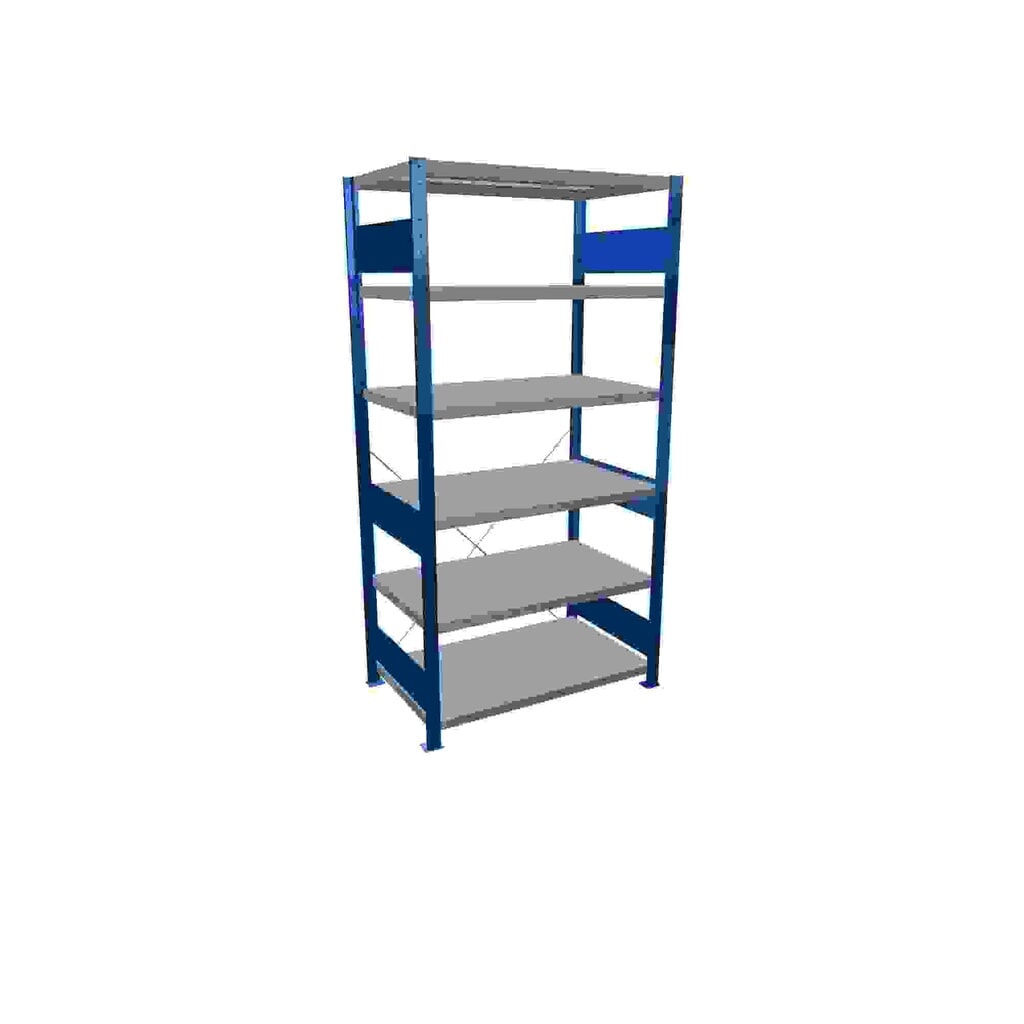 Scaffalatura a ripiani SCHULTE, blu genziana/zincato con 6 fondi in lamiera d'acciaio, portata per piano di 330 kg, AxLxP 2.000 x 1.060 x 636 mm Immagine del prodotto: Scaffalatura a ripiani SCHULTE, blu genziana/zincato con 6 fondi in lamiera d'acciaio, portata per piano di 330 kg, AxLxP 2.000 x 1.060 x 636 mm