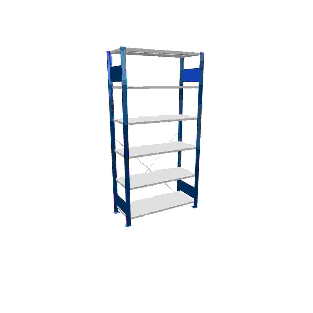 Immagine del prodotto: Scaffalatura a ripiani SCHULTE, blu genziana con 6 fondi in lamiera d'acciaio, portata per piano di 150 kg, AxLxP 2.000 x 1.060 x 436 mm