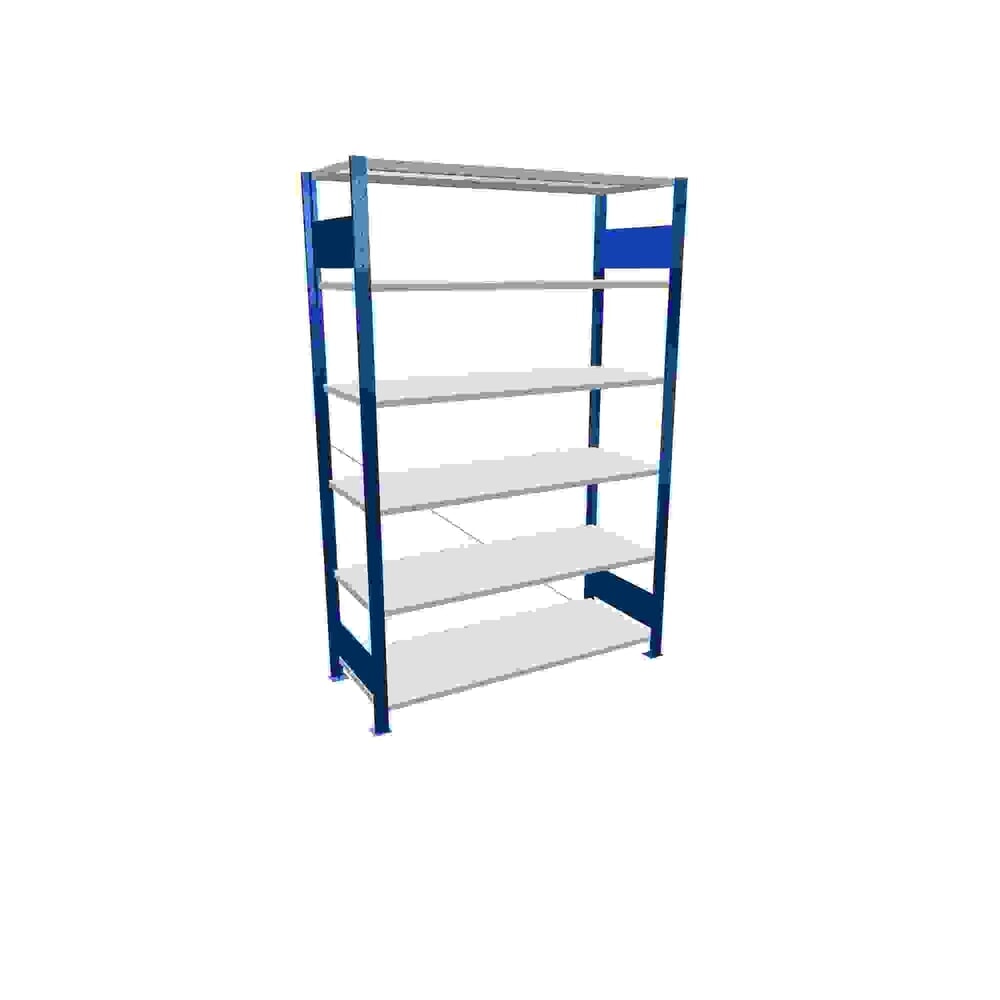 Immagine del prodotto: Scaffalatura a ripiani SCHULTE, blu genziana con 6 fondi in lamiera d'acciaio, portata per piano di 150 kg, AxLxP 2.000 x 1.360 x 536 mm