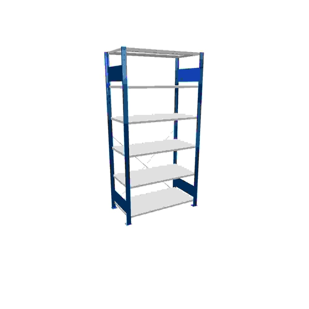 Immagine del prodotto: Scaffalatura a ripiani SCHULTE, blu genziana con 5 fondi in lamiera d'acciaio, portata per piano di 150 kg, AxLxP 2.000 x 1.060 x 536 mm