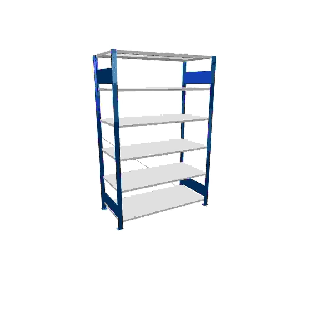 Immagine del prodotto: Scaffalatura a ripiani SCHULTE, blu genziana con 6 fondi in lamiera d'acciaio, portata per piano di 150 kg, AxLxP 2.000 x 1.360 x 636 mm
