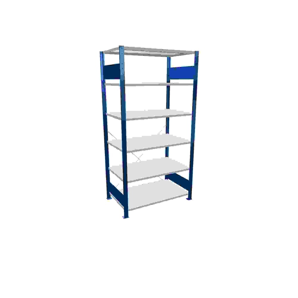 Immagine del prodotto: Scaffalatura a ripiani SCHULTE, blu genziana con 6 fondi in lamiera d'acciaio, portata per piano di 150 kg, AxLxP 2.000 x 1.060 x 636 mm