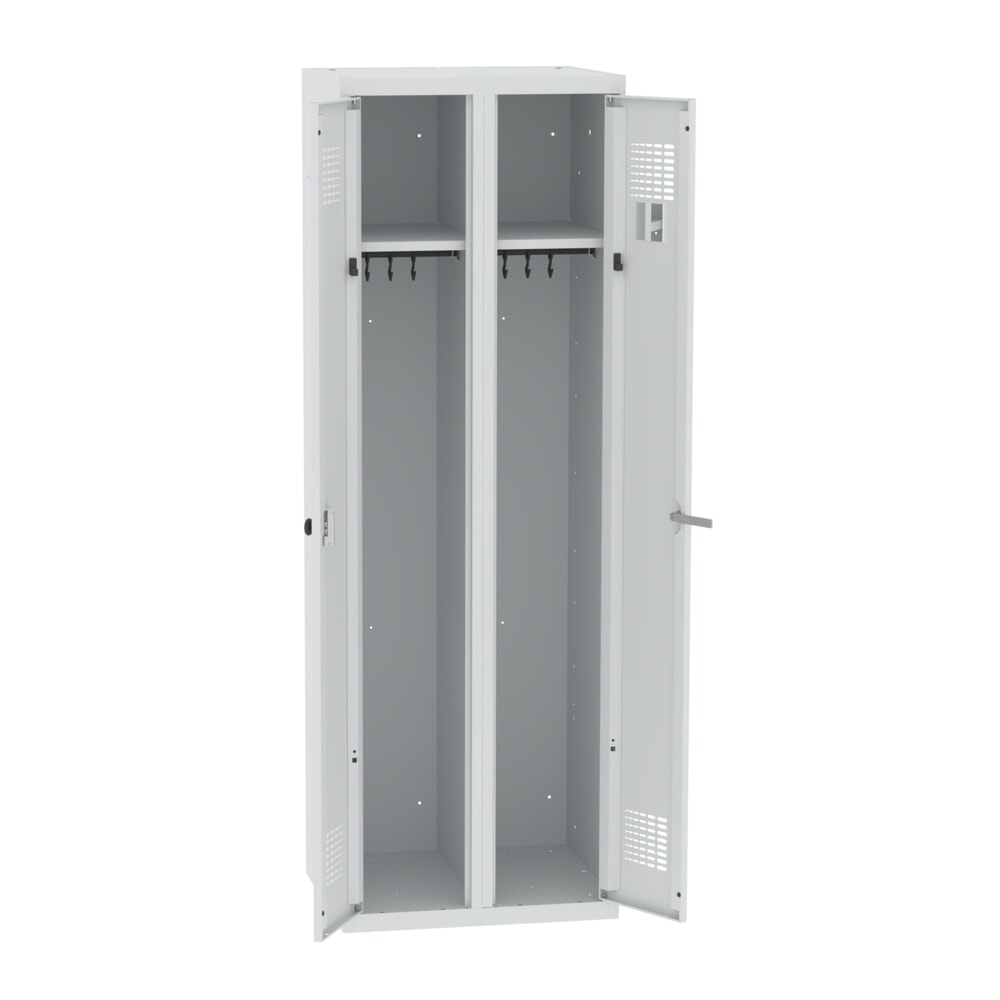 Immagine del prodotto n. 5: Steinbock® armadietto doppio, 1 scomparto, serratura a cilindro, AxLxP 1.800 x 600 x 500 mm, grigio chiaro/grigio chiaro