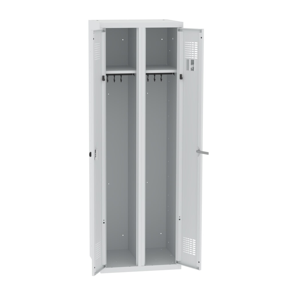 Steinbock® armadietto doppio, 1 scomparto, chiusura a chiavistello, AxLxP 1.800 x 600 x 500 mm, grigio chiaro/grigio chiaro Immagine del prodotto: Steinbock® armadietto doppio, 1 scomparto, chiusura a chiavistello, AxLxP 1.800 x 600 x 500 mm, grigio chiaro/grigio chiaro