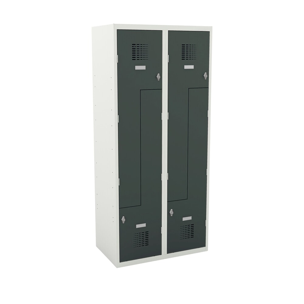 Immagine del prodotto: Steinbock® armadietto a Z, 4 scomparti, chiusura a chiavistello, AxLxP 1.800 x 800 x 500 mm, grigio chiaro/grigio antracite