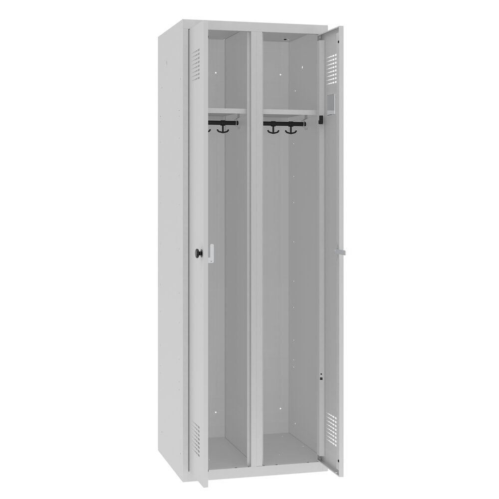 Immagine del prodotto n. 6: Steinbock® armadietto doppio, 1 scomparto, serratura a cilindro, AxLxP 1.800 x 600 x 500 mm, grigio chiaro/grigio chiaro