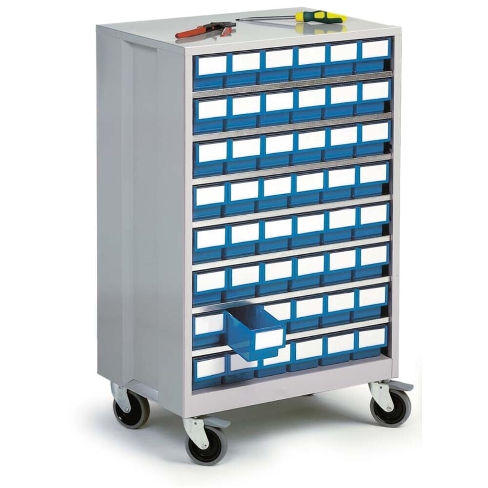Immagine del prodotto n. 4: Set ruote per cassettiera 870 x 605 x 410 mm, 4 rulli orientabili, 2 incl. freno di stazionamento