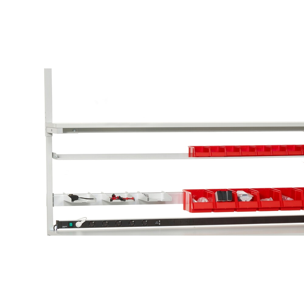 Immagine del prodotto n. 3: Ripiano per contenitori a bocca di lupo, LxP 1.719 x 145 mm, per tavoli di larghezza 1.800 mm