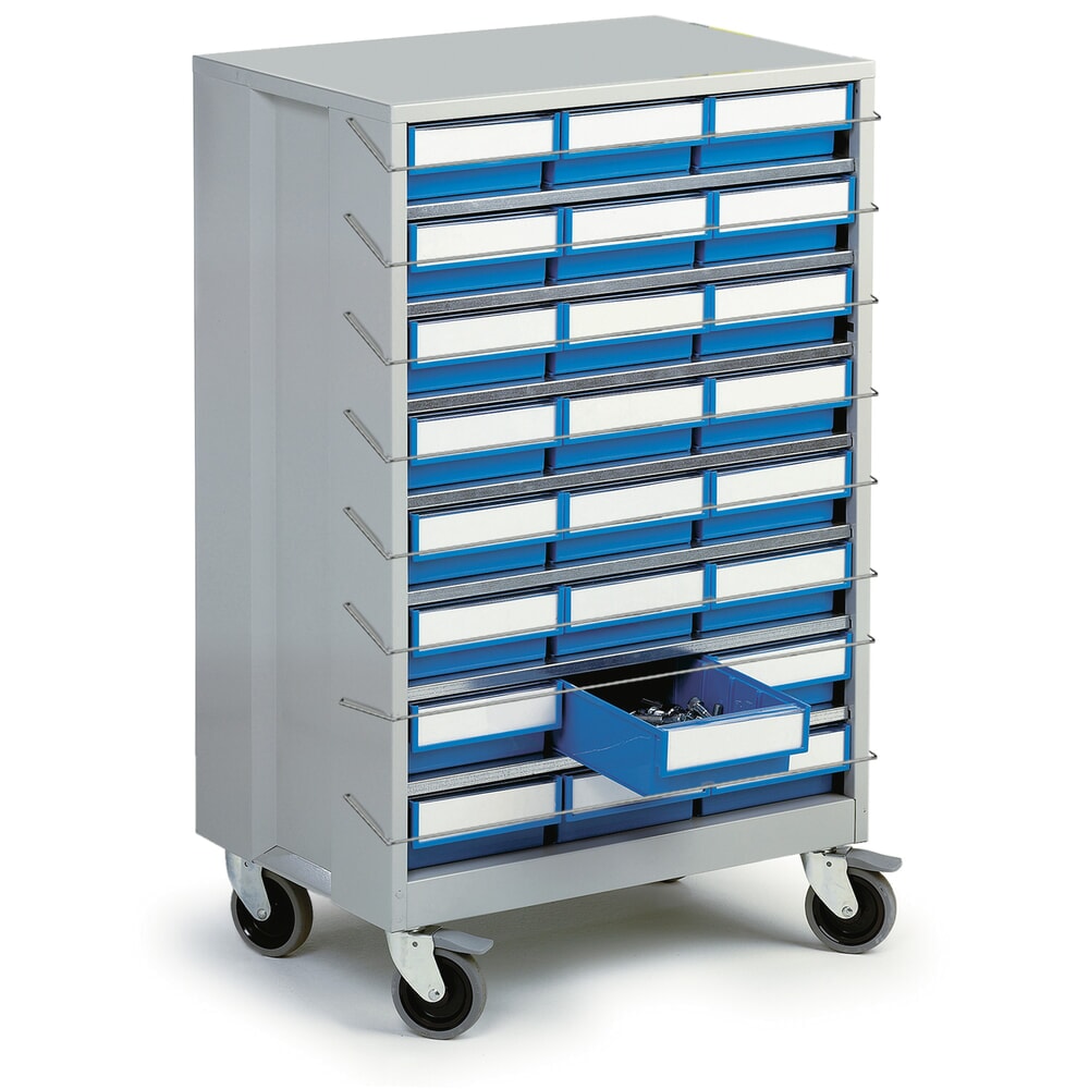 Immagine del prodotto n. 5: Set ruote per cassettiera 870 x 605 x 410 mm, 4 rulli orientabili, 2 incl. freno di stazionamento