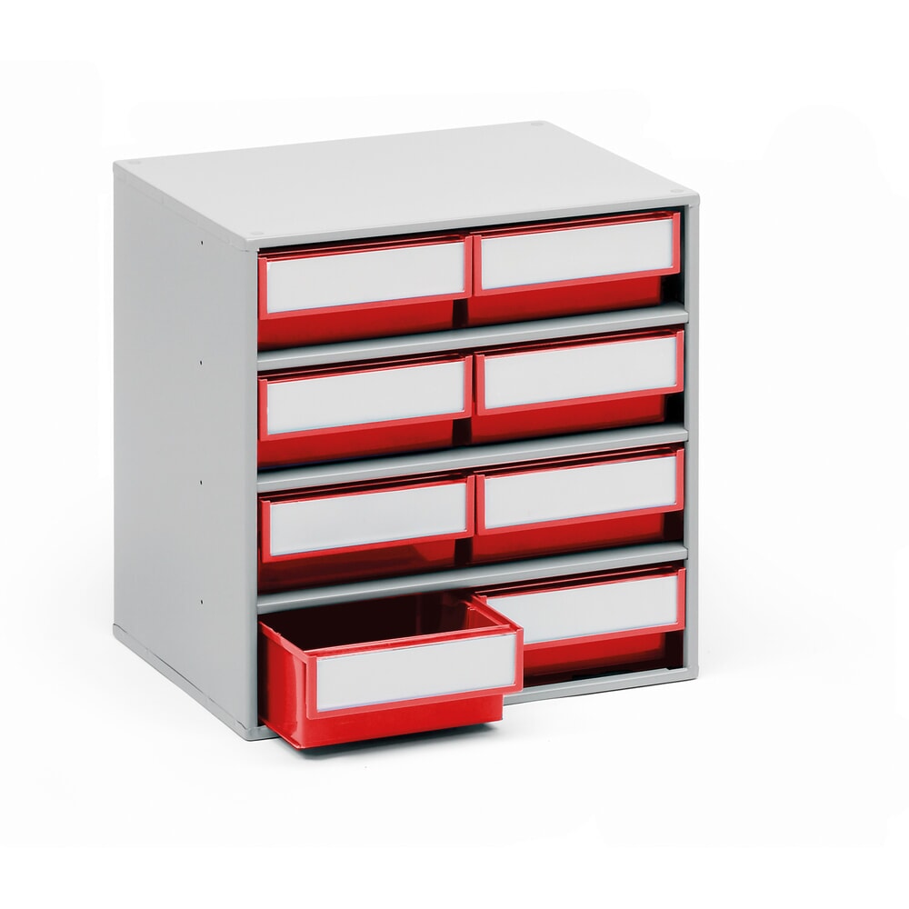 Immagine del prodotto: Cassettiera, 8 cassetti, profondità 300 mm, rosso