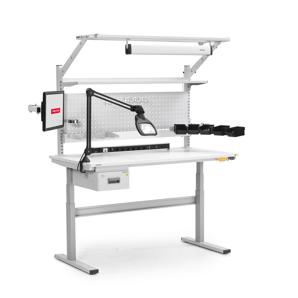 Immagine del prodotto n. 3: Tubi griglia per tavolo da lavoro TRESTON TED, con flangia, altezza 790 mm, 2 pz./SU