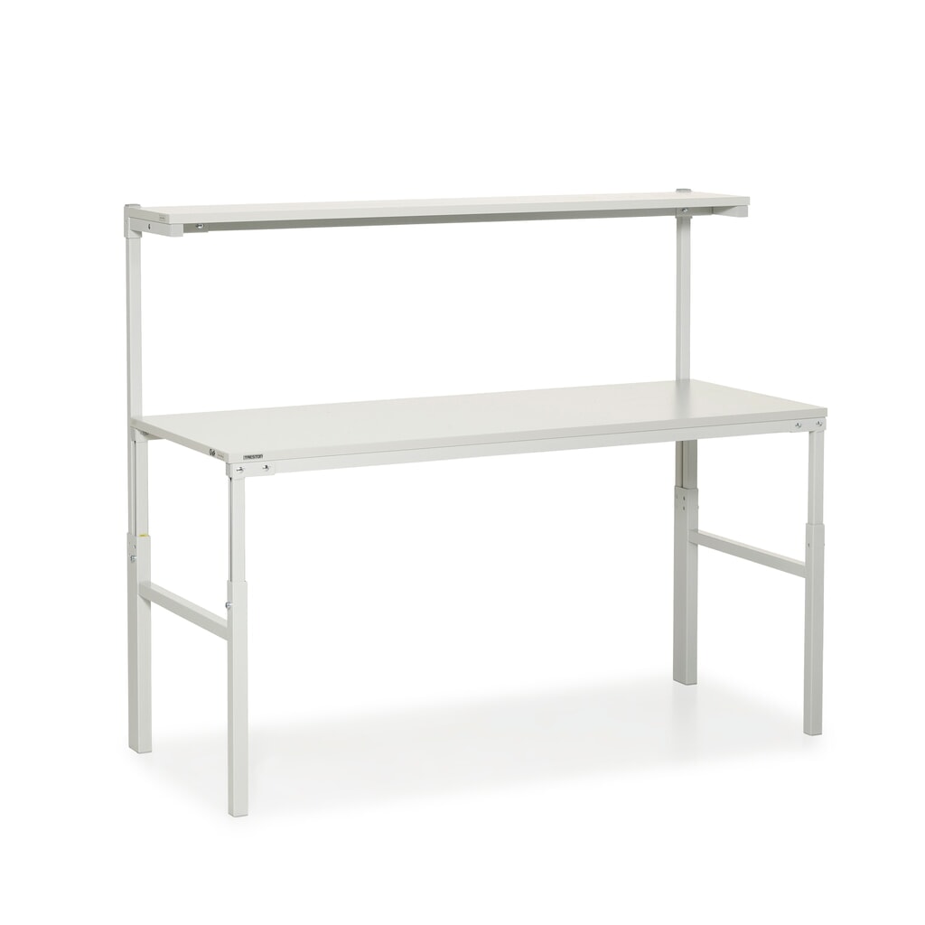 Tavolo da lavoro TRESTON con ripiano, regolabile in altezza, portata 300 kg, LxP 1.800 x 700 mm Immagine del prodotto: Tavolo da lavoro TRESTON con ripiano, regolabile in altezza, portata 300 kg, LxP 1.800 x 700 mm