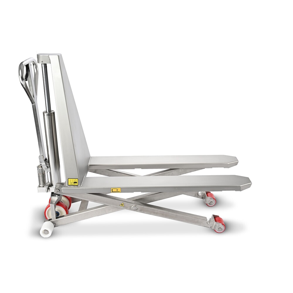 Immagine del prodotto n. 8: Transpallet a pantografo in acciaio inox Ameise® PTM 1.0 Scissor INOX, portata 1.000 kg, lunghezza forche 1.200 mm, nylon