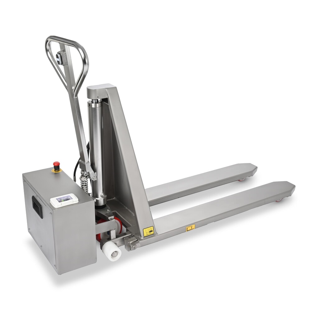 Immagine del prodotto n. 7: Transpallet a pantografo in acciaio inox Ameise® PTM 1.0 Scissor INOX, portata 1.000 kg, elettroidraulico, lunghezza forche 1.200 mm, nylon