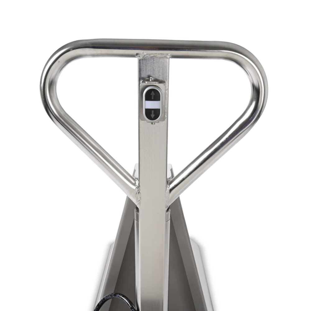 Immagine del prodotto n. 8: Transpallet a pantografo in acciaio inox Ameise® PTM 1.0 Scissor INOX, portata 1.000 kg, elettroidraulico, lunghezza forche 1.200 mm, nylon