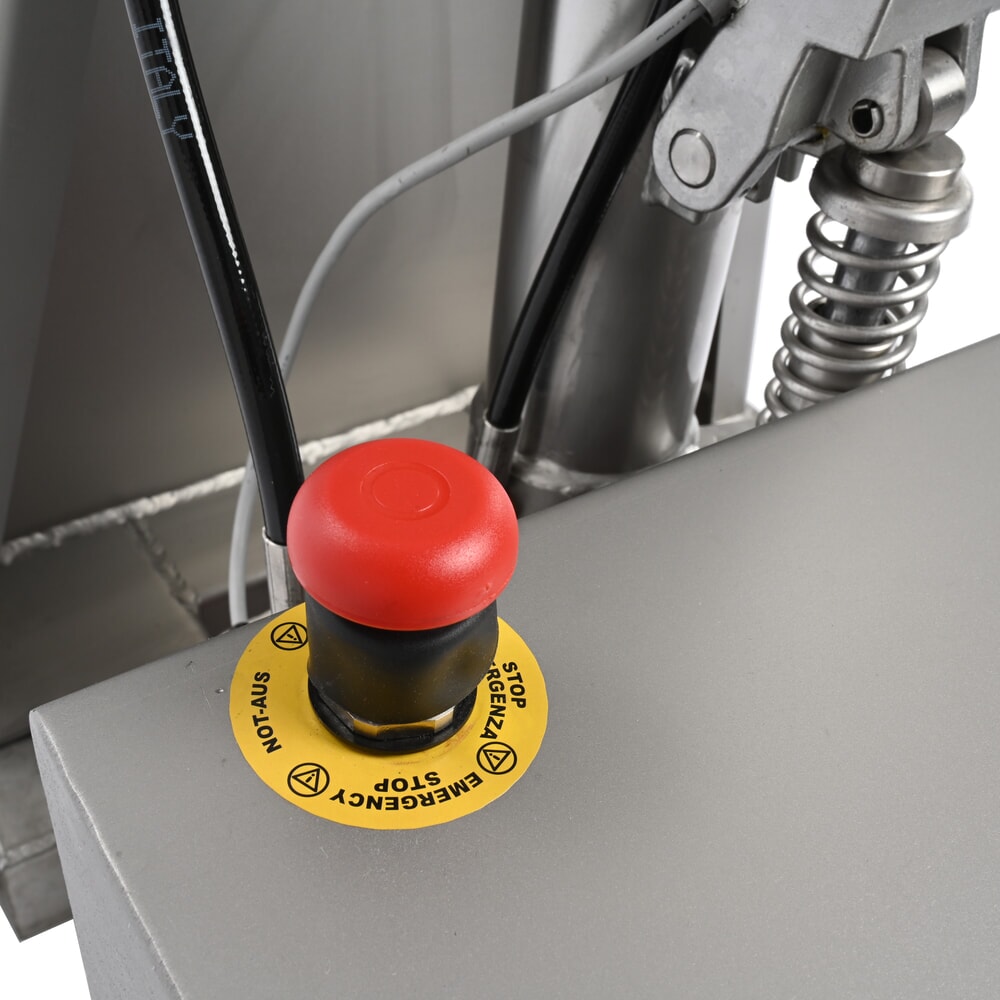 Immagine del prodotto n. 12: Transpallet a pantografo in acciaio inox Ameise® PTM 1.0 Scissor INOX, portata 1.000 kg, elettroidraulico, lunghezza forche 1.200 mm, nylon