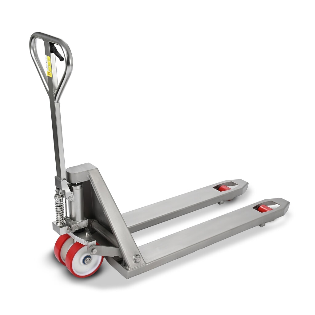 Transpallet in acciaio inox Ameise® PTM 2.0 INOX, portata 2.000 kg, lunghezza forche 1.150 mm, nylon Immagine del prodotto: Transpallet in acciaio inox Ameise® PTM 2.0 INOX, portata 2.000 kg, lunghezza forche 1.150 mm, nylon